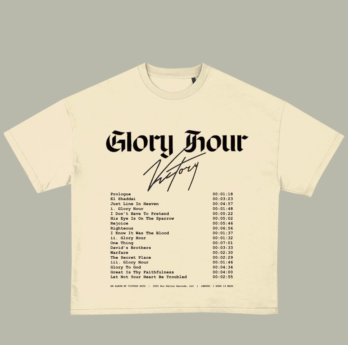 Victory Glory Hour Track-list Tee Cream